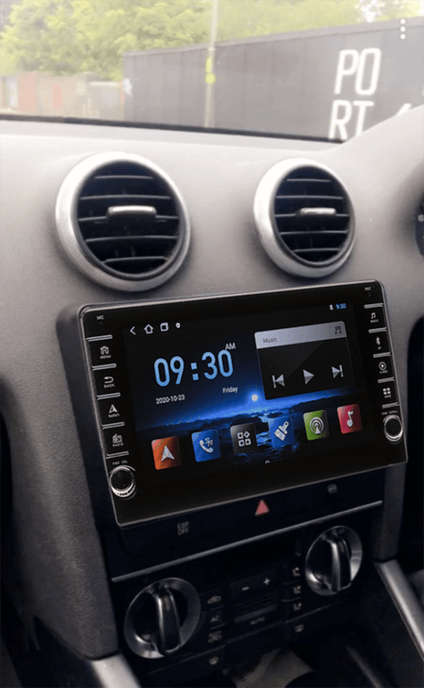 Navigatie AUTONAV Android GPS Dedicata Audi A3, Model PRO Memorie 64GB Stocare, 4GB DDR3 RAM, Butoane Laterale Si Regulator Volum, Display 8" Full-Touch, WiFi, 2 x USB, Bluetooth, 4G, Octa-Core 8 * 1.3GHz, 4 * 50W Audio