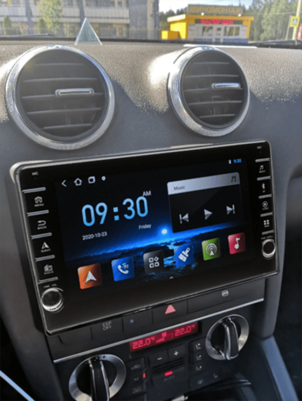 Navigatie AUTONAV Android GPS Dedicata Audi A3, Model PRO Memorie 32GB Stocare, 2GB DDR3 RAM, Butoane Laterale Si Regulator Volum, Display 8" Full-Touch, WiFi, 2 x USB, Bluetooth, Quad-Core 4 * 1.3GHz, 4 * 50W Audio