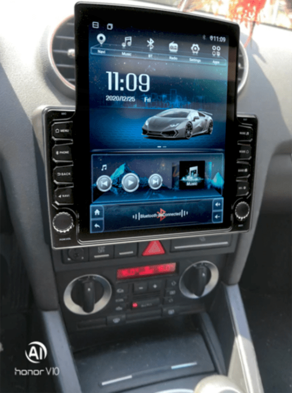 Navigatie AUTONAV Android GPS Dedicata Audi A3, Model XPERT Memorie 128GB Stocare, 6GB DDR3 RAM, Butoane Si Volum Fizice, Display Vertical Stil Tesla 10" Full-Touch, WiFi, 2 x USB, Bluetooth, 4G, Octa-Core 8 * 1.3GHz, 4 * 50W Audio