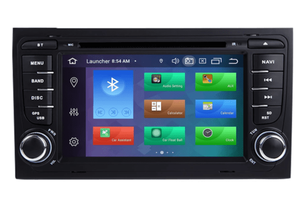 Navigatie AUTONAV Android GPS Dedicata Audi A4 B6 si B7 cu DVD-Player, Butoane Fizice si Regulator Knob Volum, Model 2, 64GB Stocare, 4GB DDR3 RAM, Display 7" , WiFi, 2 x USB, Bluetooth, Octa-Core 8 x 1.3GHz, 4 x 50W Audio