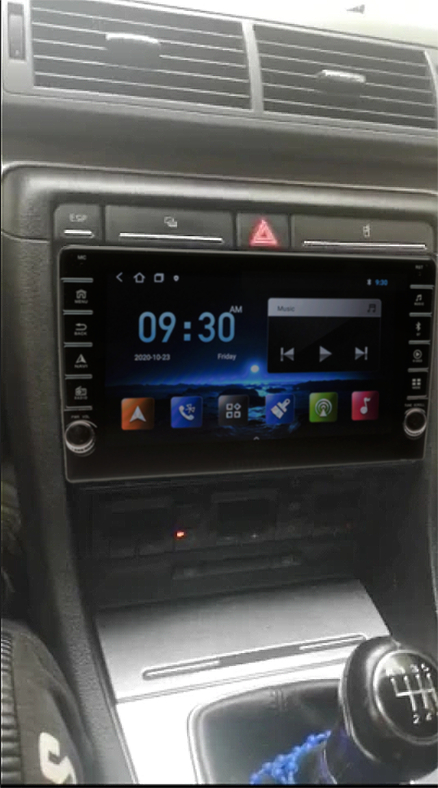 Navigatie AUTONAV ECO Android GPS Dedicata Audi A4 B6 si B7, Model PRO Memorie 16GB Stocare, 1GB DDR3 RAM, Butoane Laterale Si Regulator Volum, Display 8" Full-Touch, WiFi, 2 x USB, Bluetooth, Quad-Core 4 * 1.3GHz, 4 * 50W Audio
