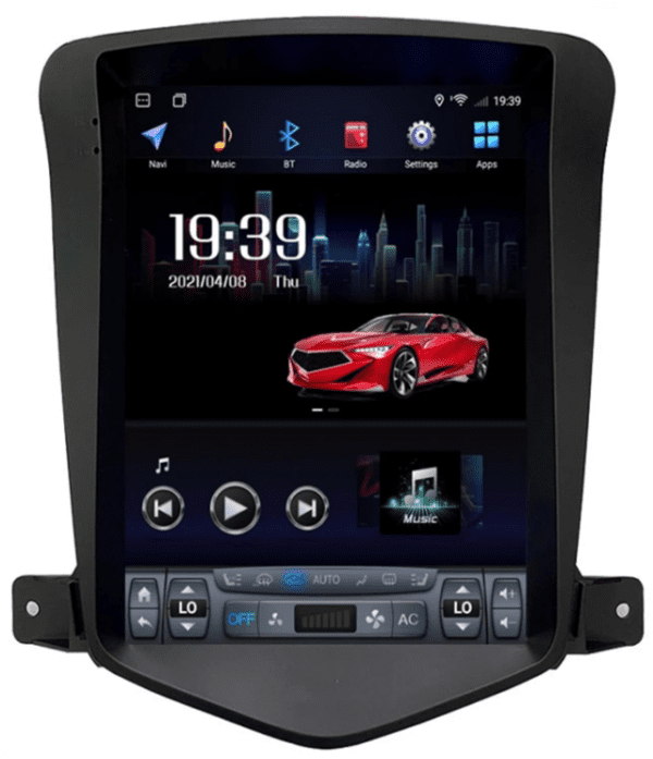 Navigatie AUTONAV Android GPS Dedicata Chevrolet Cruze 2008-2016 Stil Tesla, 64GB Stocare, 4GB DDR3 RAM, Display Vertical Stil Tesla 10" , WiFi, 2 x USB, Bluetooth, 4G, Octa-Core 8 * 1.3GHz, 4 * 50W Audio