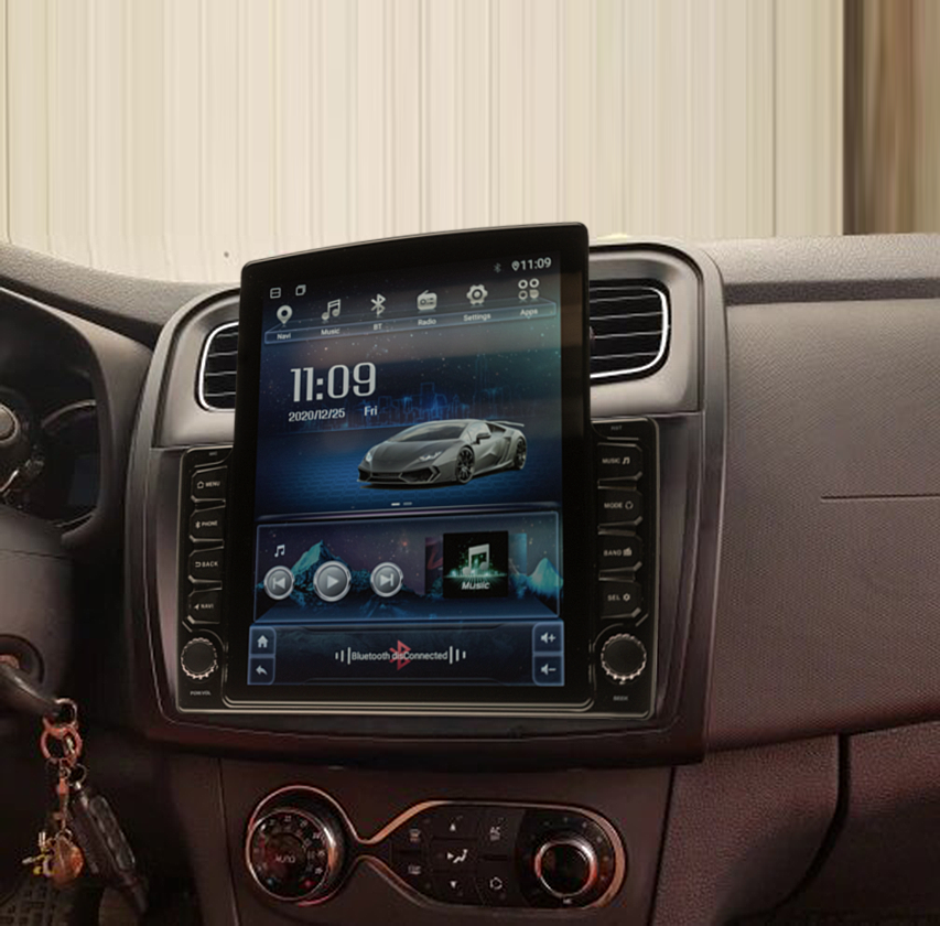 Navigatie AUTONAV Android GPS Dedicata Dacia Logan Modele Prestige & MCV Dupa 2017, Model XPERT 32GB Stocare, 2GB DDR3 RAM, Display Vertical Stil Tesla 10", WiFi, 2 x USB, Bluetooth, Quad-Core 4 x 1.3GHz, 4 x 50W Audio