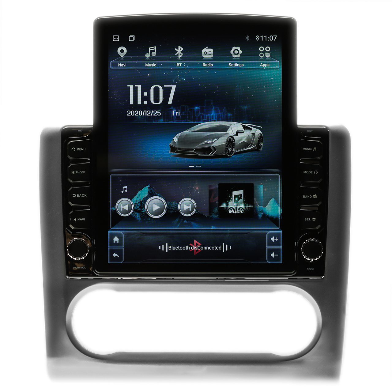 Navigatie AUTONAV Android GPS Dedicata Ford Focus 2 Clima Auto, Model XPERT Memorie 128GB Stocare, 6GB DDR3 RAM, Butoane Si Volum Fizice, Display Vertical Stil Tesla 10