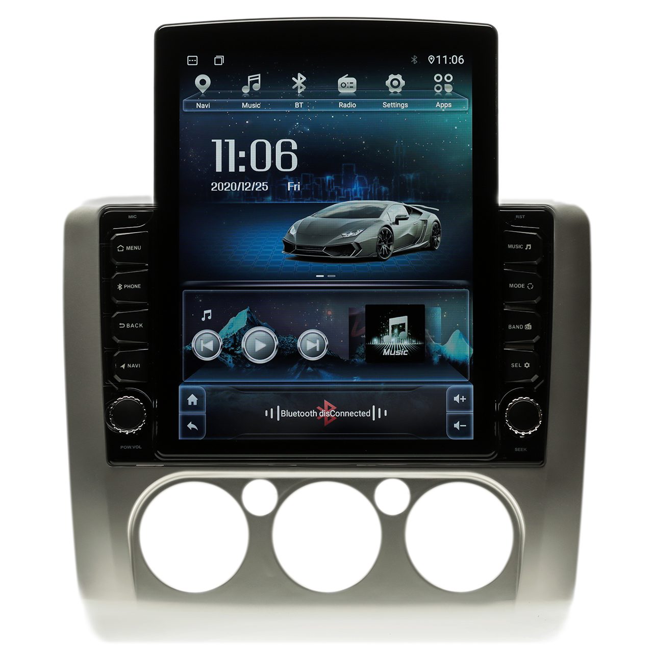 Navigatie AUTONAV Android GPS Dedicata Ford Focus 2 A/C Manual, Model XPERT Memorie 32GB Stocare, 2GB DDR3 RAM, Butoane Si Volum Fizice, Display Vertical Stil Tesla 10