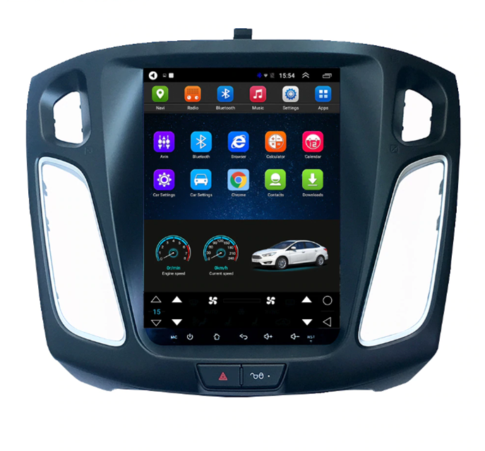Navigatie AUTONAV Android GPS Dedicata Ford Focus 3 2011-2018 Stil Tesla, 16GB Stocare, 1GB DDR3 RAM, Display Vertical Stil Tesla 10
