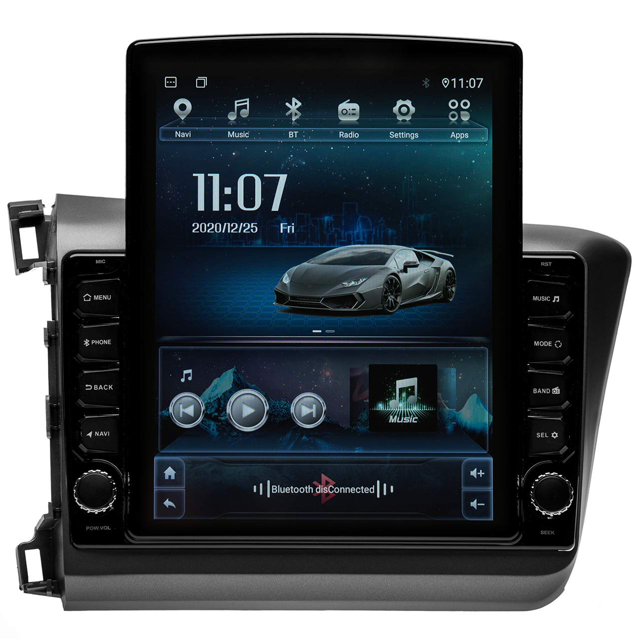 Navigatie AUTONAV ECO Android GPS Dedicata Honda Civic 2011-2016, Model XPERT Memorie 16GB Stocare, 1GB DDR3 RAM, Butoane Si Volum Fizice, Display Vertical Stil Tesla 10