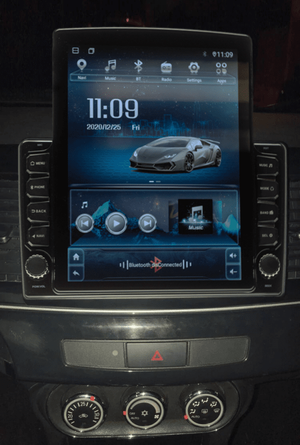 Navigatie AUTONAV ECO Android GPS Dedicata Mitsubishi Lancer 2007-2017, Model XPERT Memorie 16GB Stocare, 1GB DDR3 RAM, Butoane Si Volum Fizice, Display Vertical Stil Tesla 10" Full-Touch, WiFi, 2 x USB, Bluetooth, Quad-Core 4 * 1.3GHz, 4 * 50W Audio