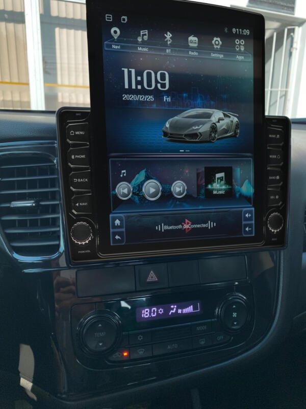 Navigatie AUTONAV Android GPS Dedicata Mitsubishi Outlander 2012-2018, Model XPERT Memorie 32GB Stocare, 2GB DDR3 RAM, Display Vertical Stil Tesla 10" Full-Touch, WiFi, 2 x USB, Bluetooth, Quad-Core 4 * 1.3GHz, 4 * 50W Audio