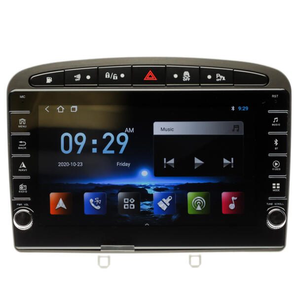 Navigatie AUTONAV ECO Android GPS Dedicata Peugeot 308 2006-2013 si 408 2010-2014, Model PRO Memorie 16GB Stocare, 1GB DDR3 RAM, Butoane Laterale Si Regulator Volum, Display 8" Full-Touch, WiFi, 2 x USB, Bluetooth, Quad-Core 4 * 1.3GHz, 4 * 50W Audio