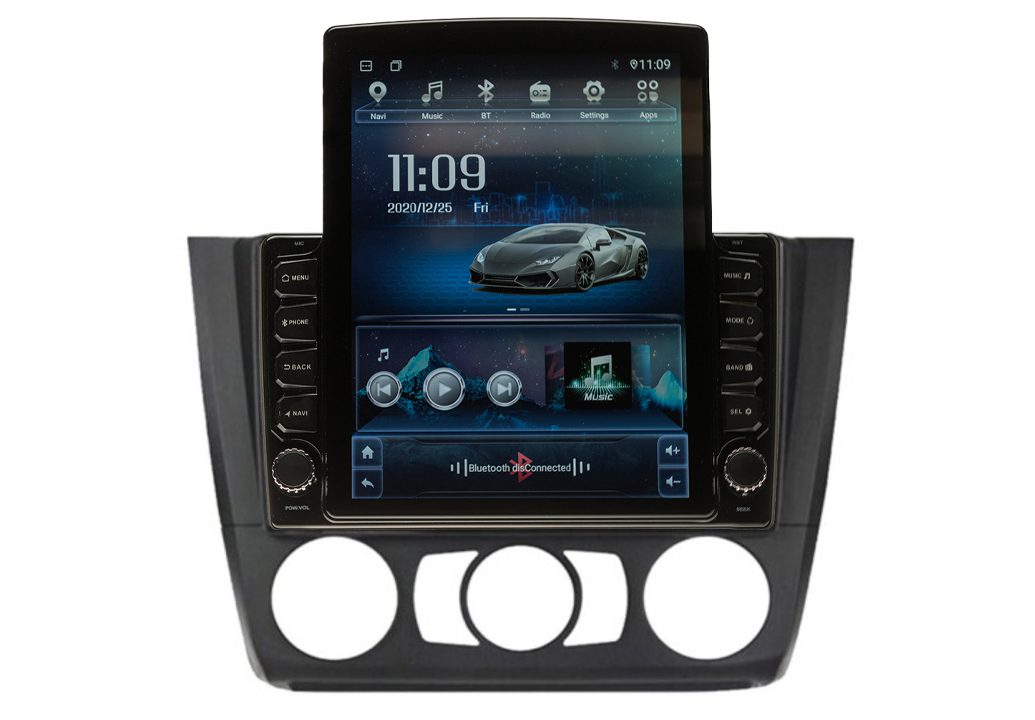 Navigatie AUTONAV PLUS Android GPS Dedicata BMW Seria 1 E81-88 AC Manual, Model XPERT Memorie 16GB Stocare, 1GB DDR3 RAM, Display Vertical Stil Tesla 10