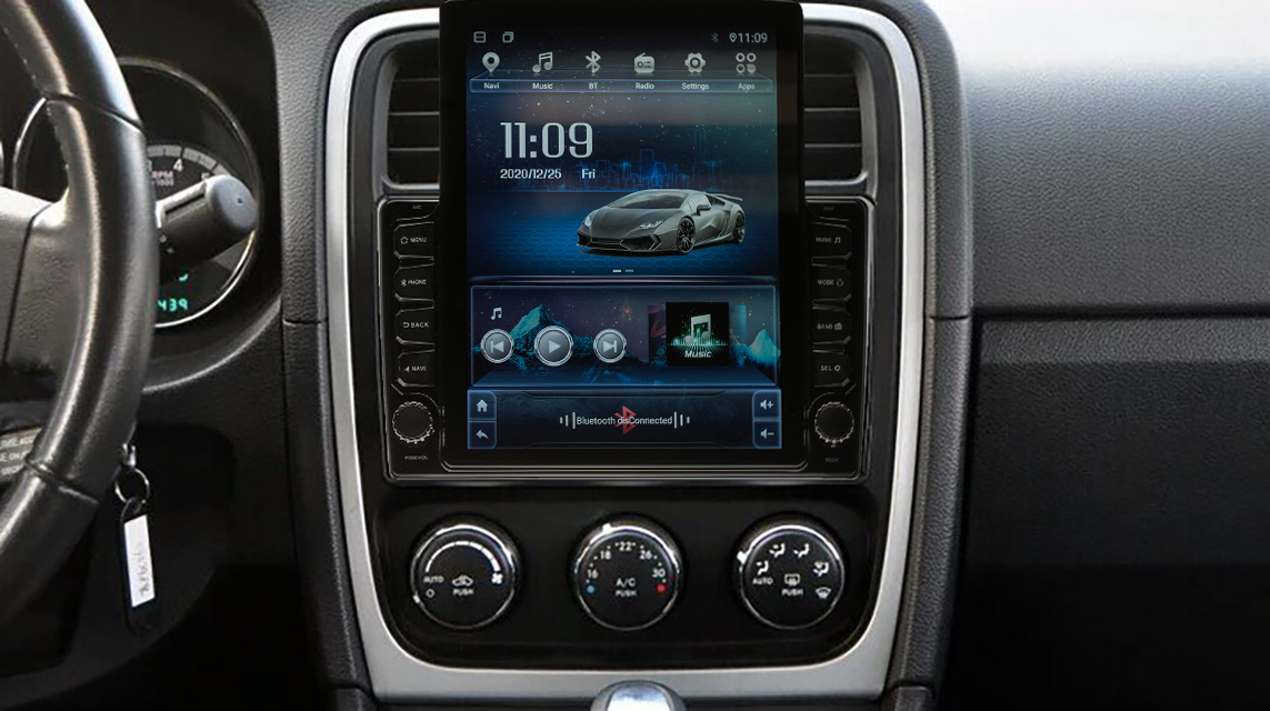 Navigatie AUTONAV Android GPS Dedicata Dodge Caliber 2009-2013, Model XPERT Memorie 64GB Stocare, 4GB DDR3 RAM, Display Vertical Stil Tesla 10" Full-Touch, WiFi, 2 x USB, Bluetooth, 4G, Octa-Core 8 * 1.3GHz, 4 * 50W Audio
