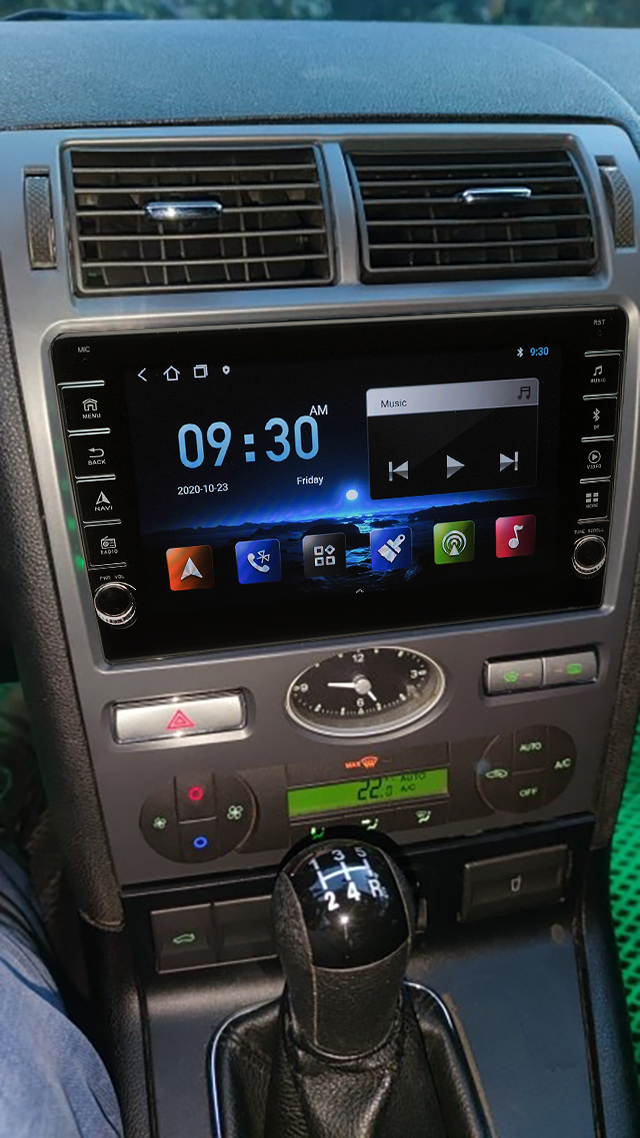 Navigatie AUTONAV Android GPS Dedicata Ford Mondeo 2000-2007 AC Manual, Model PRO Memorie 32GB Stocare, 2GB DDR3 RAM, Display 8" Full-Touch, WiFi, 2 x USB, Bluetooth, Quad-Core 4 * 1.3GHz, 4 * 50W Audio
