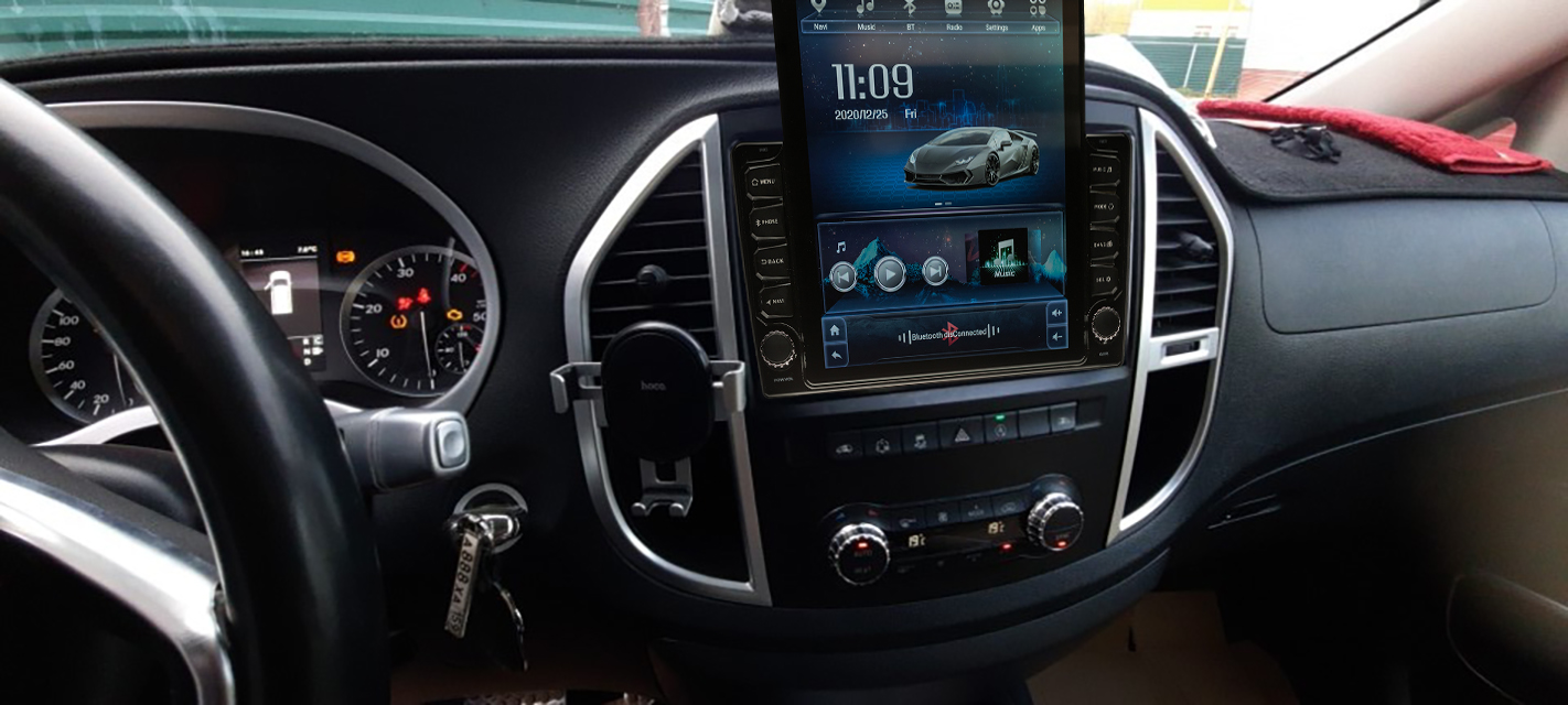 Navigatie AUTONAV Android GPS Dedicata Mercedes Vito 3 W447 Dupa 2014, Model XPERT Memorie 64GB, 4GB DDR3 RAM, Display Vertical Stil Tesla 10" Full-Touch, WiFi, 2 x USB, Bluetooth, 4G, Octa-Core 8 * 1.3GHz, 4 * 50W Audio