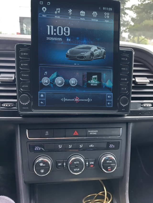 Navigatie AUTONAV ECO Android GPS Dedicata Seat Leon 3 2012-2020, Model XPERT Memorie 16GB Stocare, 1GB DDR3 RAM, Display Vertical Stil Tesla 10" Full-Touch, WiFi, 2 x USB, Bluetooth, Quad-Core 4 * 1.3GHz, 4 * 50W Audio