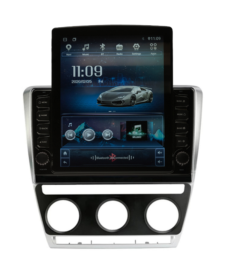 Navigatie AUTONAV Android GPS Dedicata Skoda Octavia 2 Pre-Facelift 2004-2009, Model XPERT Memorie 64GB, 4GB DDR3 RAM, Butoane Fizice, Display Vertical Stil Tesla 10
