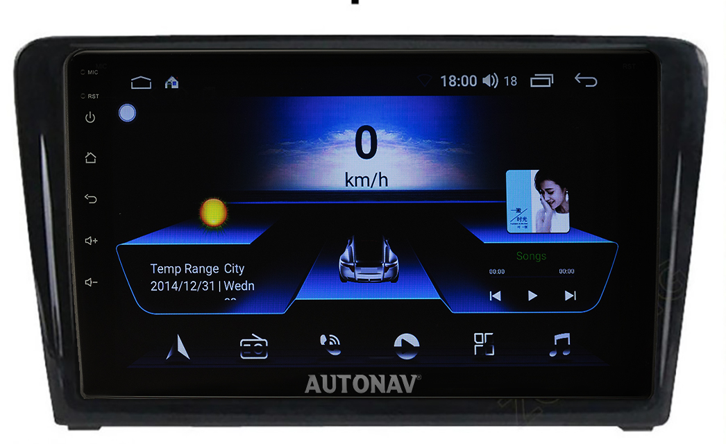 Navigatie AUTONAV Android GPS Dedicata Skoda Rapid 2012-2020, Model Classic, Memorie 64GB Stocare, 4GB DDR3 RAM, Display 9" Full-Touch, WiFi, 2 x USB, Bluetooth, 4G, Octa-Core 8 * 1.3GHz, 4 * 50W Audio