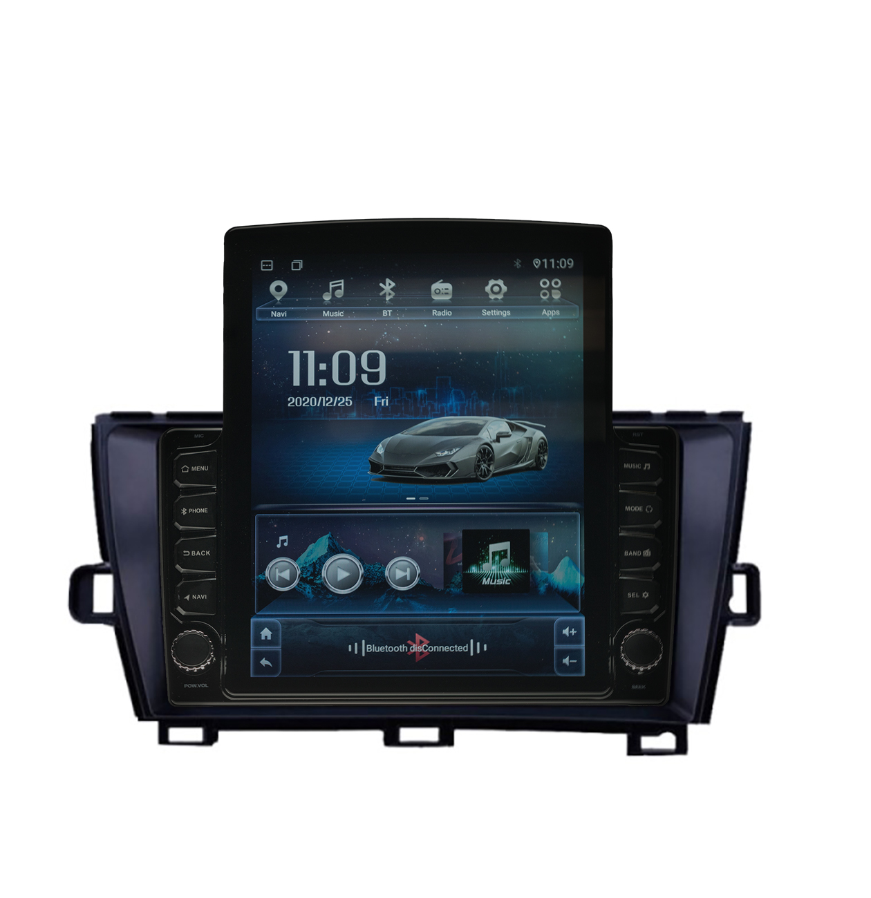 Navigatie AUTONAV ECO Android GPS Dedicata Toyota Prius 2009-2015, Model XPERT Memorie 16GB Stocare, 1GB DDR3 RAM, Display Vertical Stil Tesla 10