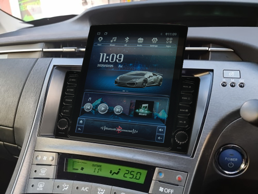 Navigatie AUTONAV Android GPS Dedicata Toyota Prius 2009-2015, Model XPERT Memorie 32GB Stocare, 2GB DDR3 RAM, Display Vertical Stil Tesla 10" Full-Touch, WiFi, 2 x USB, Bluetooth, Quad-Core 4 * 1.3GHz, 4 * 50W Audio