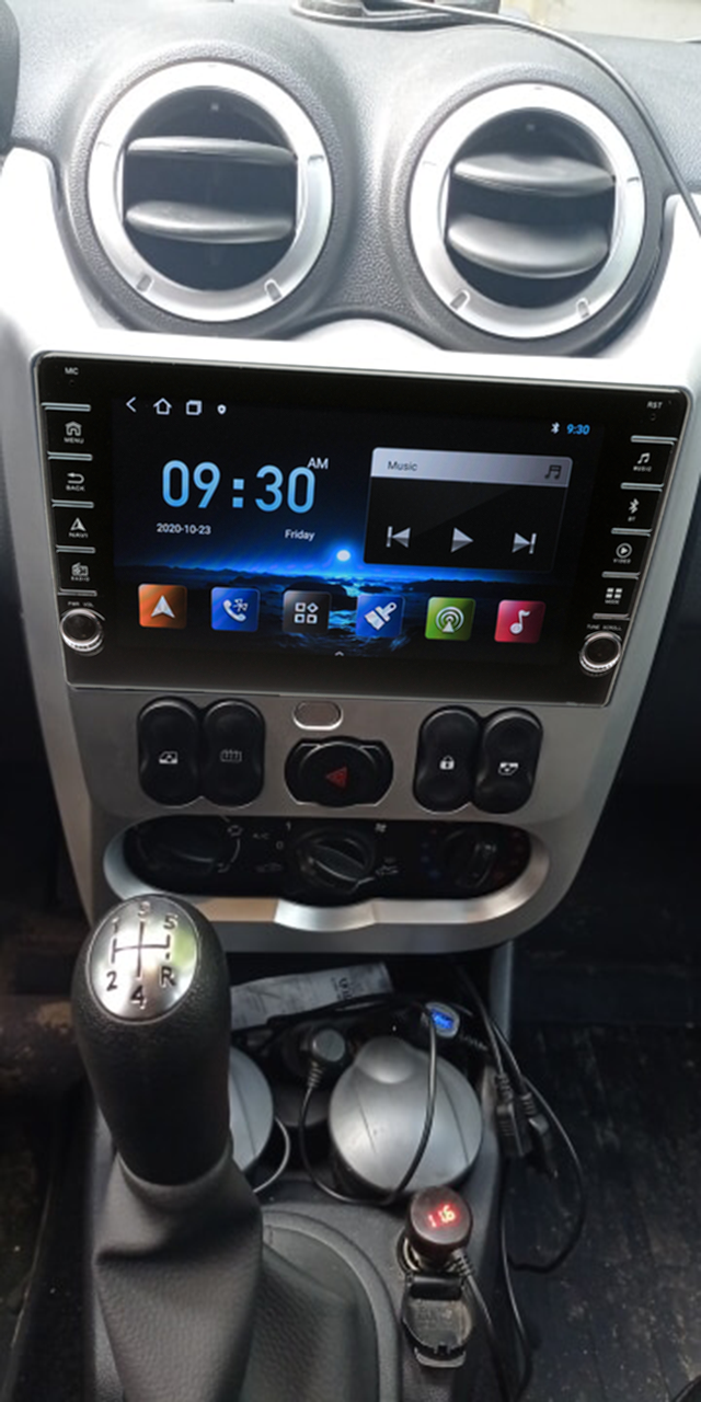 Navigatie AUTONAV PLUS Android GPS Dedicata Dacia Logan 2008-2012, Model PRO Memorie 16GB Stocare, 1GB DDR3 RAM, Butoane Laterale Si Regulator Volum, Display 8" Full-Touch, WiFi, 2 x USB, Bluetooth, Quad-Core 4 * 1.3GHz, 4 * 50W Audio