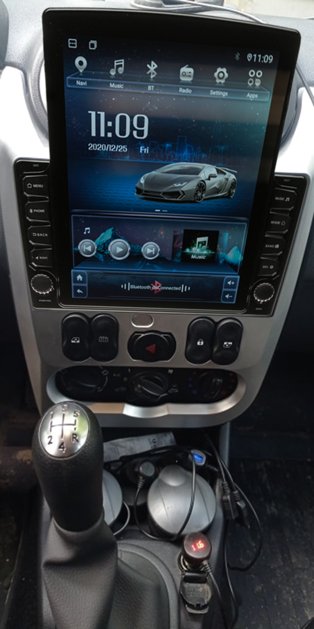 Navigatie AUTONAV ECO Android GPS Dedicata Dacia Logan 2008-2012, Model XPERT Memorie 16GB Stocare, 1GB DDR3 RAM, Butoane Si Volum Fizice, Display Vertical Stil Tesla 10" Full-Touch, WiFi, 2 x USB, Bluetooth, Quad-Core 4 * 1.3GHz, 4 * 50W Audio