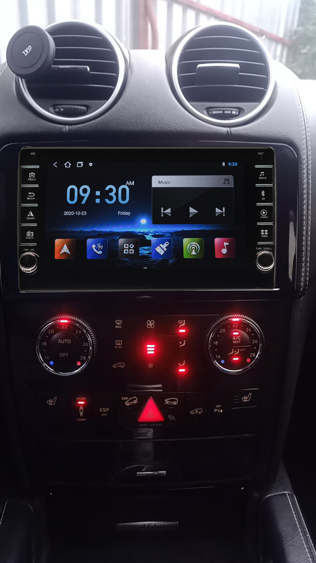 Navigatie AUTONAV ECO Android GPS Dedicata Mercedes Clasa ML GL 2005-2012, Model PRO Memorie 16GB Stocare, 1GB DDR3 RAM, Display 8" Full-Touch, WiFi, 2 x USB, Bluetooth, Quad-Core 4 * 1.3GHz, 4 * 50W Audio