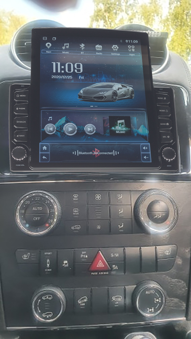 Navigatie AUTONAV Android GPS Dedicata Mercedes Clasa ML GL 2005-2012, Model XPERT Memorie 64GB, 4GB DDR3 RAM, Display Vertical Stil Tesla 10" Full-Touch, WiFi, 2 x USB, Bluetooth, 4G, Octa-Core 8 * 1.3GHz, 4 * 50W Audio