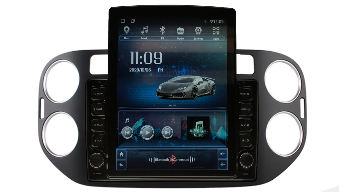 Navigatie AUTONAV ECO Android GPS Dedicata Volkswagen VW Tiguan 2010-2017, Model XPERT Memorie 16GB Stocare, 1GB DDR3 RAM, Display Vertical Stil Tesla 10