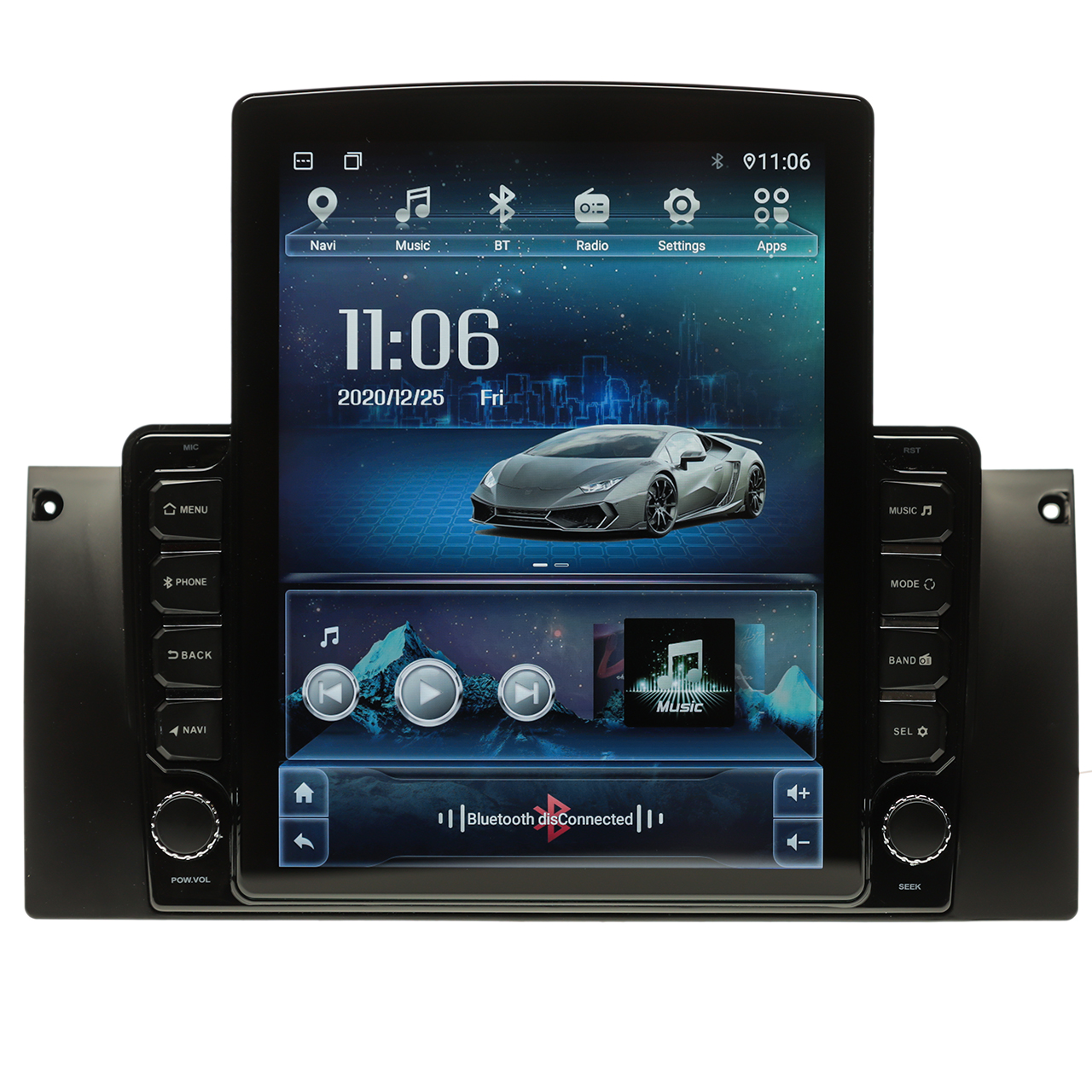 Navigatie AUTONAV ECO Android GPS Dedicata BMW E39, Model XPERT Memorie 16GB Stocare, 1GB DDR3 RAM, Butoane Si Volum Fizice, Display Vertical Stil Tesla 10″ Full-Touch, WiFi, 2 x USB, Bluetooth, Quad-Core 4 * 1.3GHz, 4 * 50W Audio