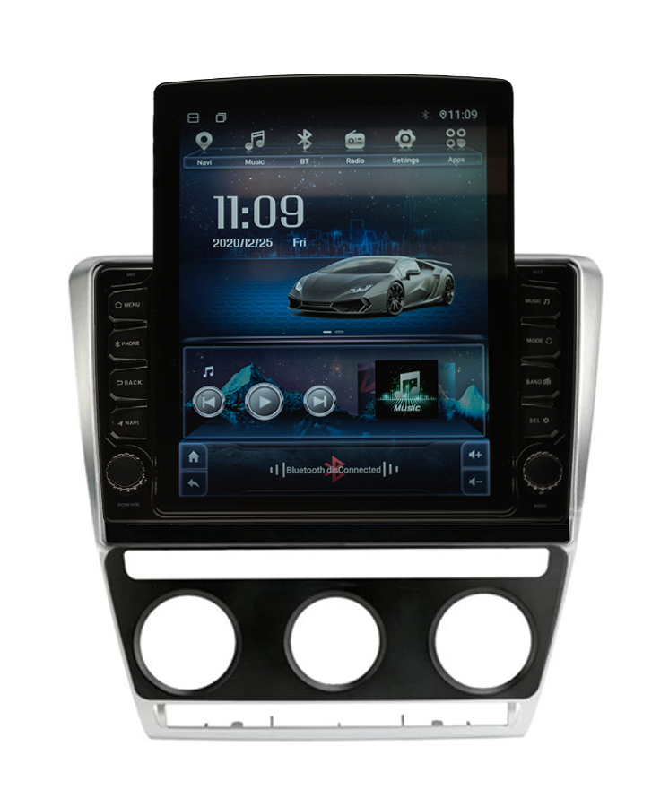 Navigatie AUTONAV ECO Android GPS Dedicata Skoda Octavia 2 Facelift 2009-2012, Model XPERT Memorie 16GB, 1GB DDR3 RAM, Display Vertical Stil Tesla 10″ Full-Touch, WiFi, 2 x USB, Bluetooth, Quad-Core 4 * 1.3GHz, 4 * 50W Audio