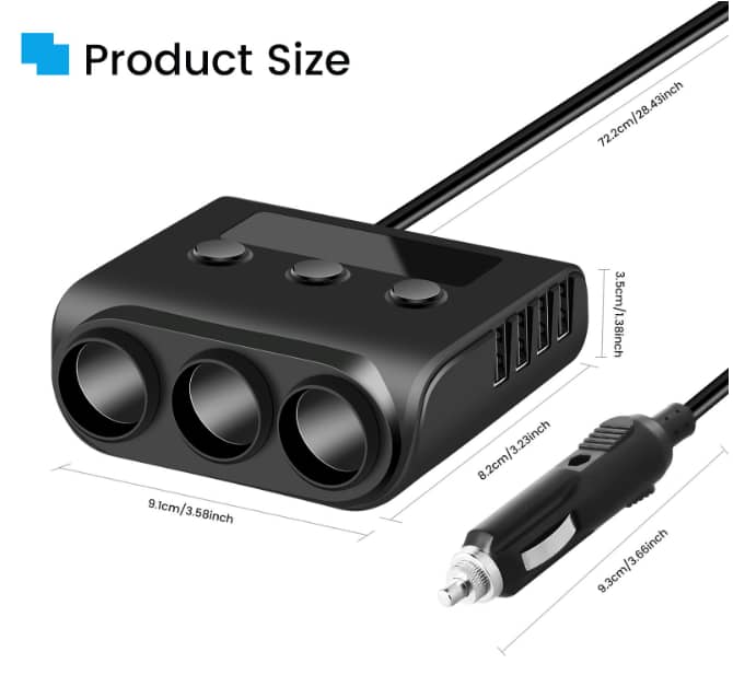 Adaptor Priza Auto 3 Porturi..