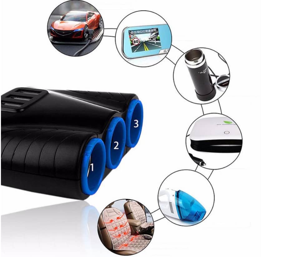 Adaptor Priza Auto 3 Porturi..