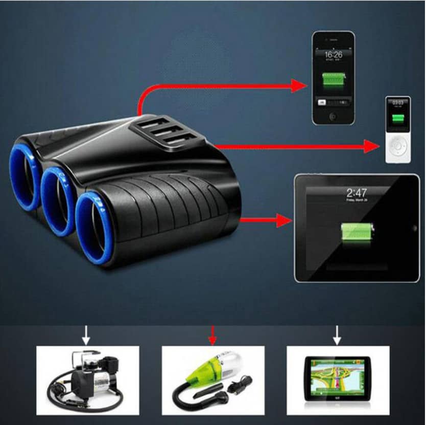 Adaptor Priza Auto 3 Porturi..