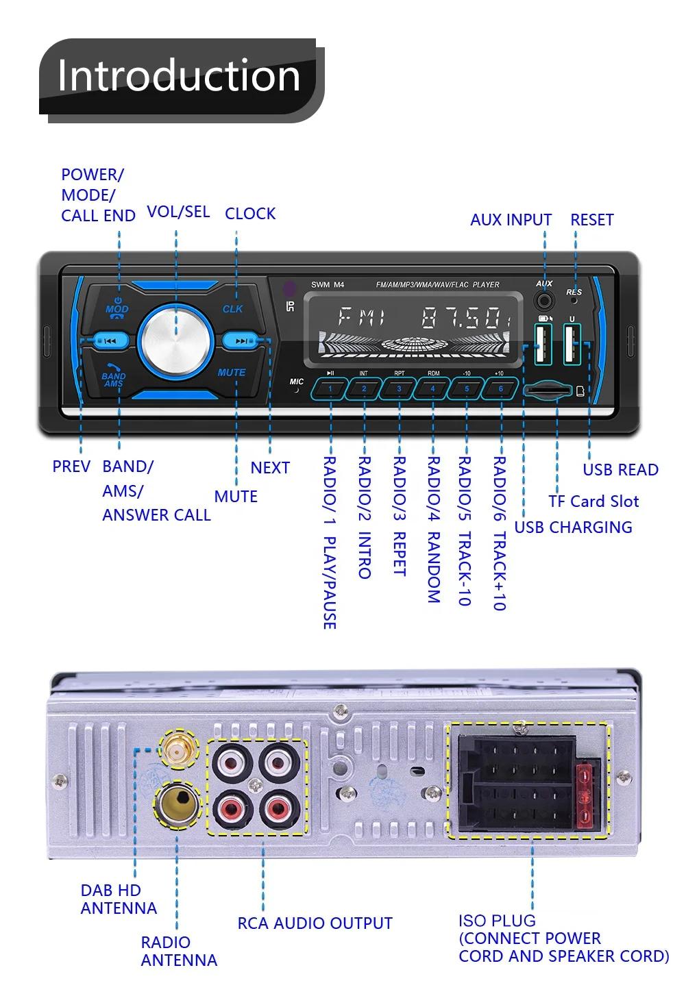 MP3 Radio Player 1-DIN Q3336,..