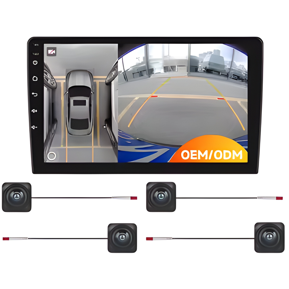 Cameră panoramică 360 AHD 1080P cu imagine color, vedere la păsări, camere frontale stânga dreapta spate pentru radio auto