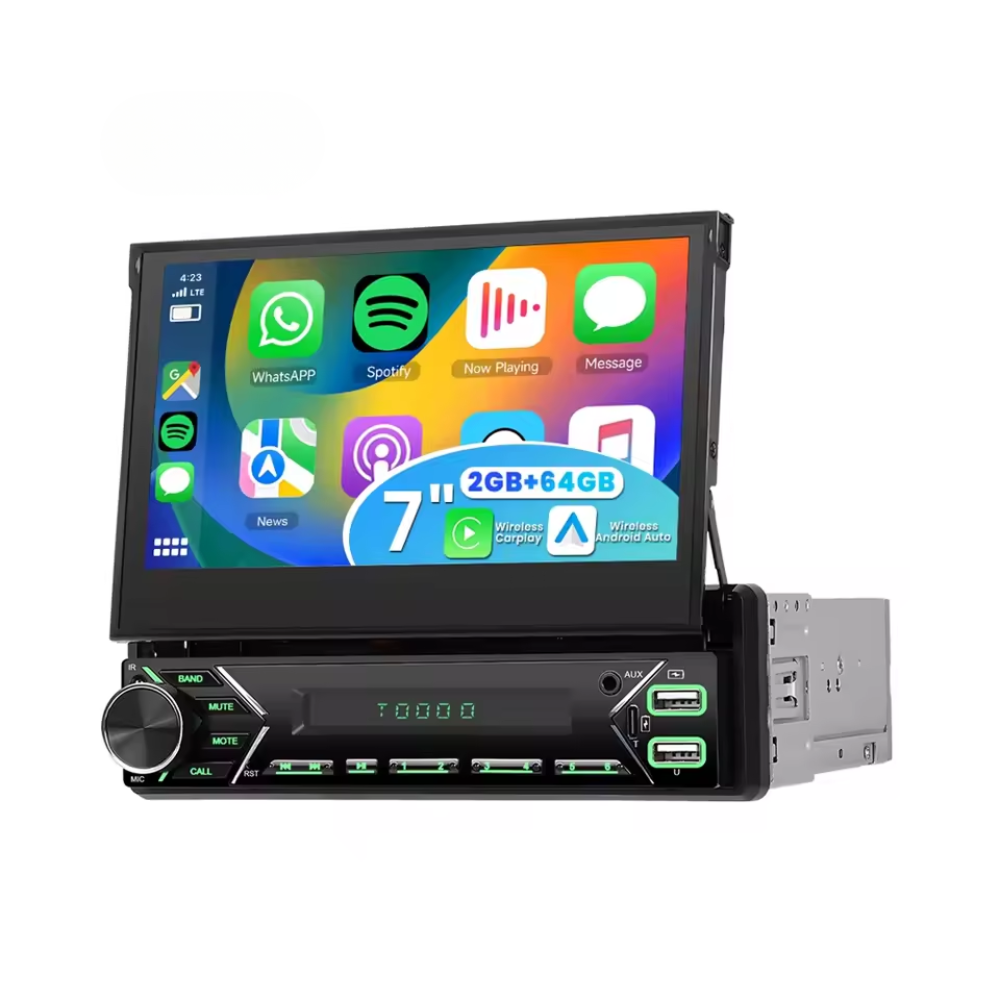 Navigatie AUTONAV GPS Universala 1-DIN Android Cu Ecran Retractabil, WiFi, 2 x USB, Bluetooth, Display 7″ Full-Touch, Procesor Quad-Core 4 * 1.8GHz, Memorie 64GB Stocare + 2GB DDR3 RAM