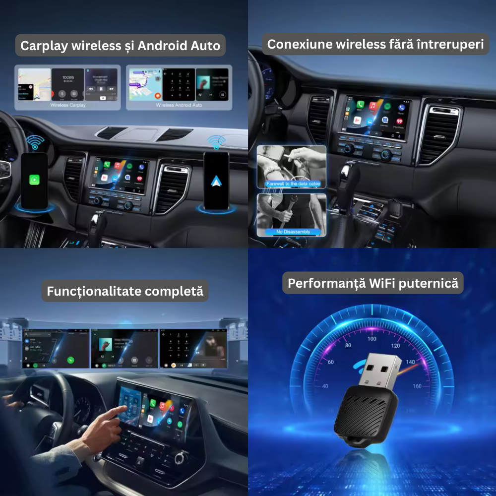 Adaptor Wireless Carplay si Android..