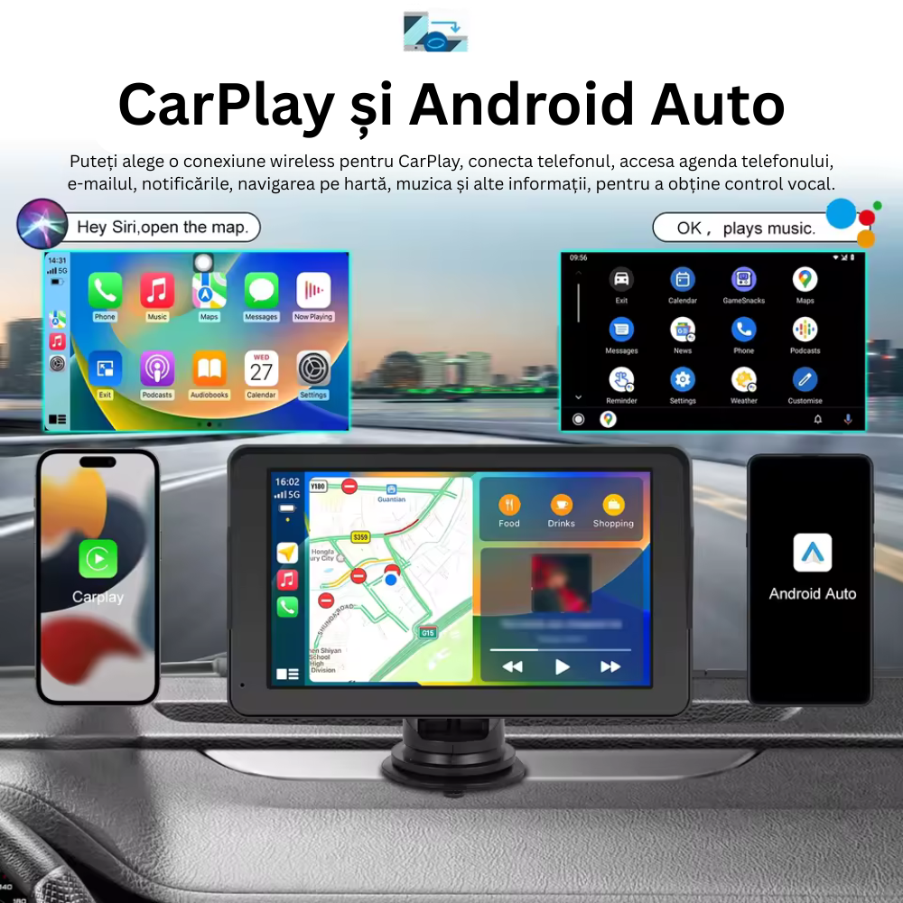 Navigatie Portabila Carplay/Android Auto, Display..