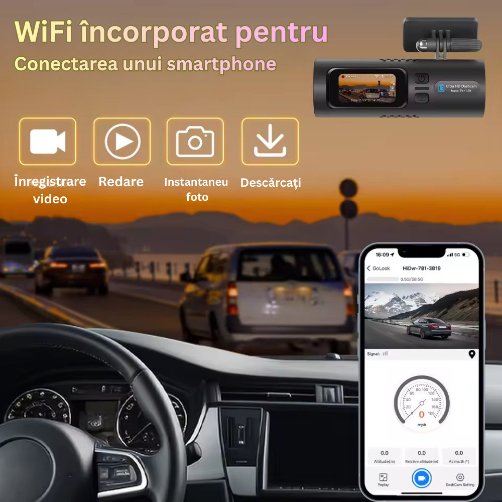 Cameră auto Dash Cam 1.5”..