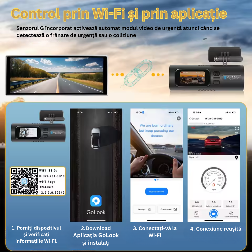 Cameră auto Dash Cam 1.5”..