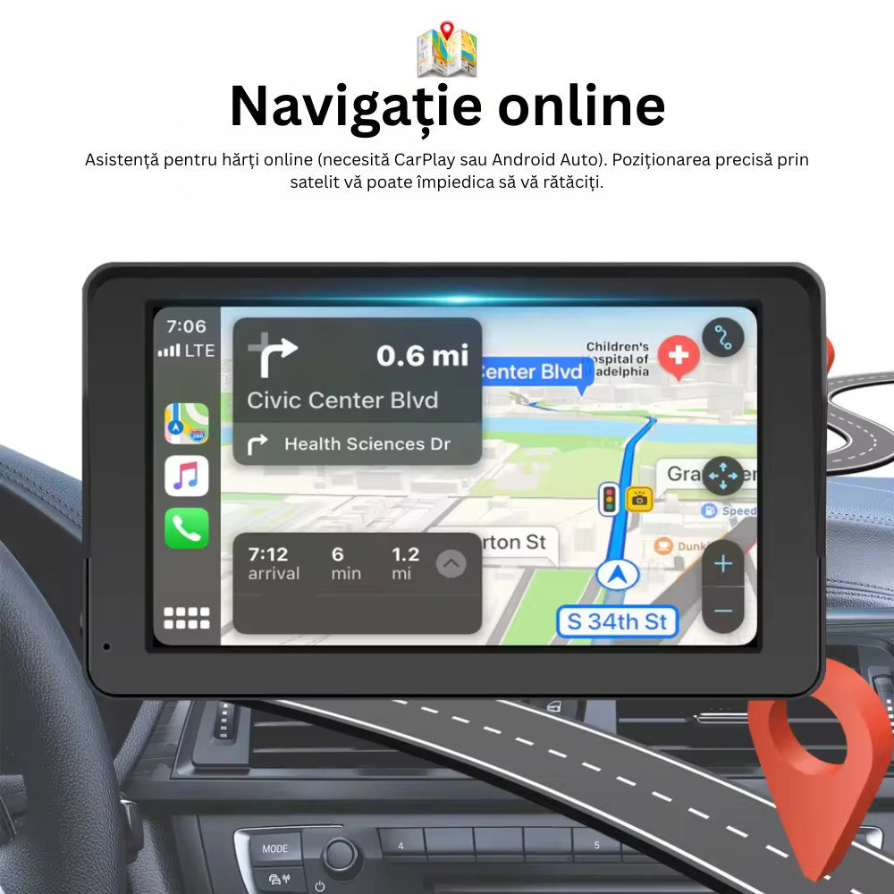 Navigatie Portabila Carplay/Android Auto, Display..
