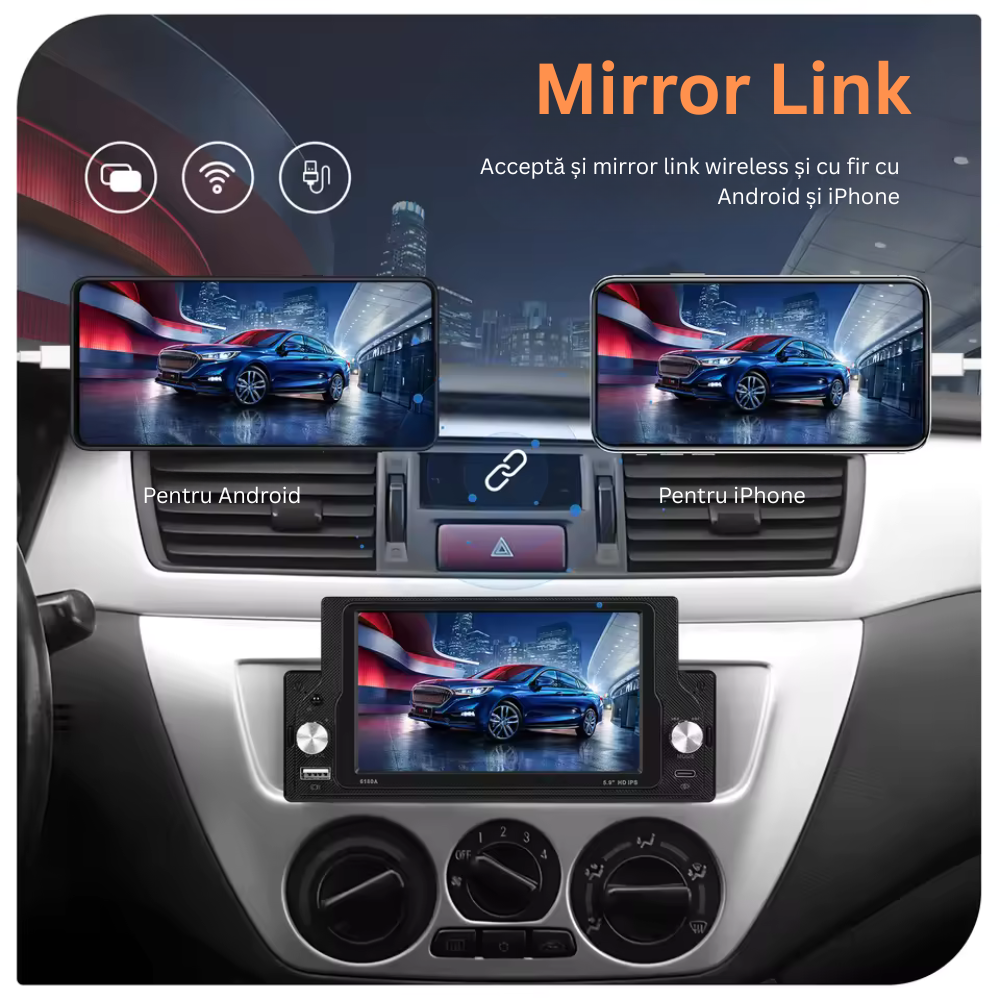 Navigatie 1-DIN Universala Android, Display..