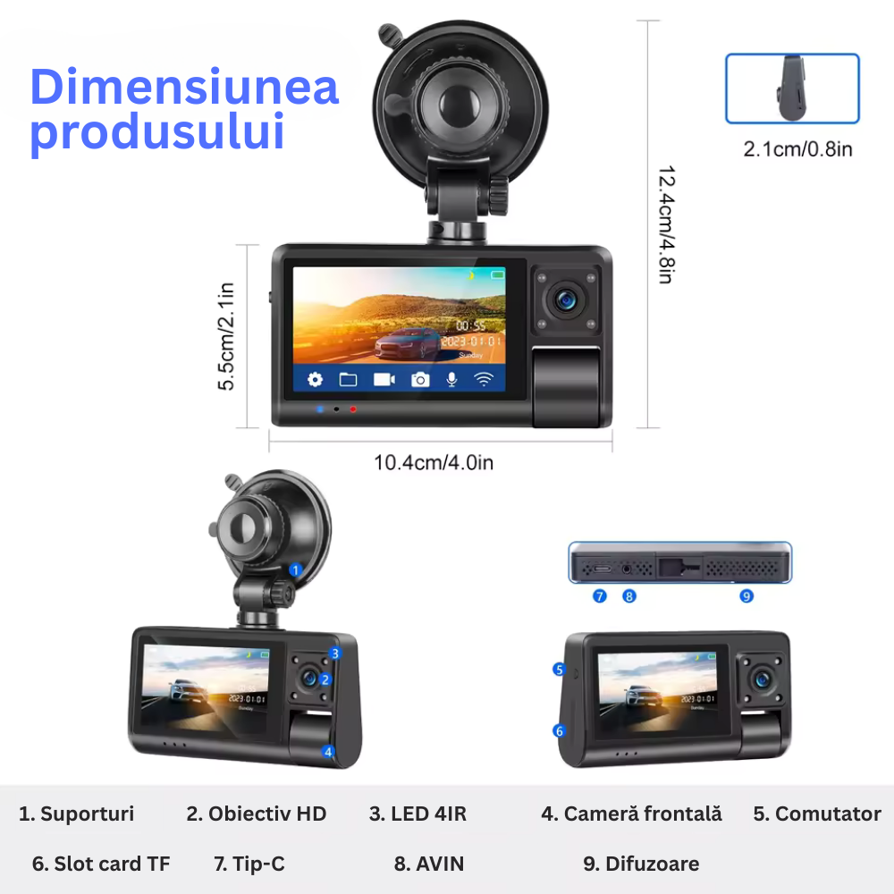 Cameră auto de 3,0″ cu..