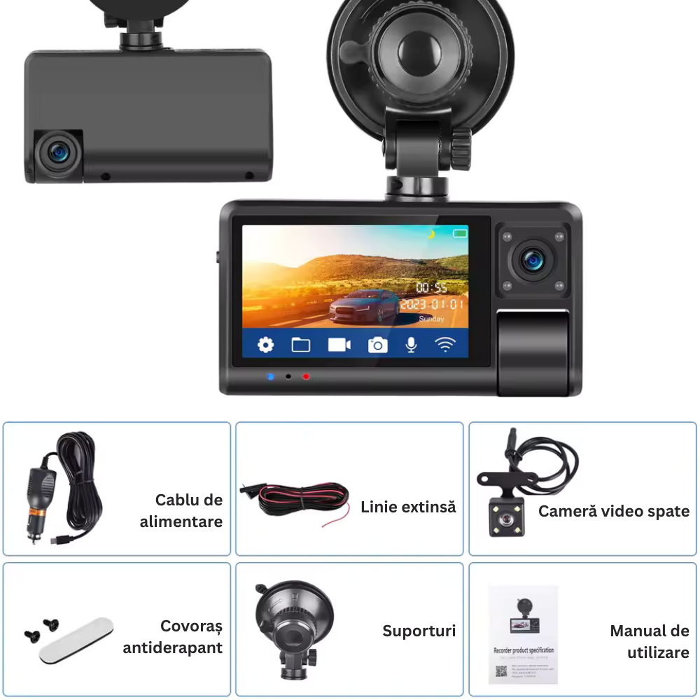 Cameră auto de 3,0″ cu..