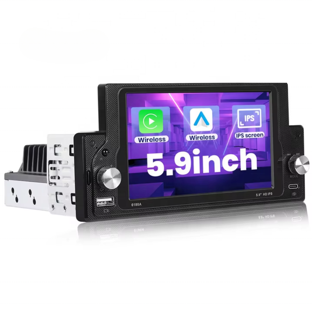 Navigatie 1-DIN Universala Android, Display 5.9″ inch, Quad-Core, Memorie 64GB Stocare, 2GB RAM, Carplay, Android Auto, Bluetooth, USB