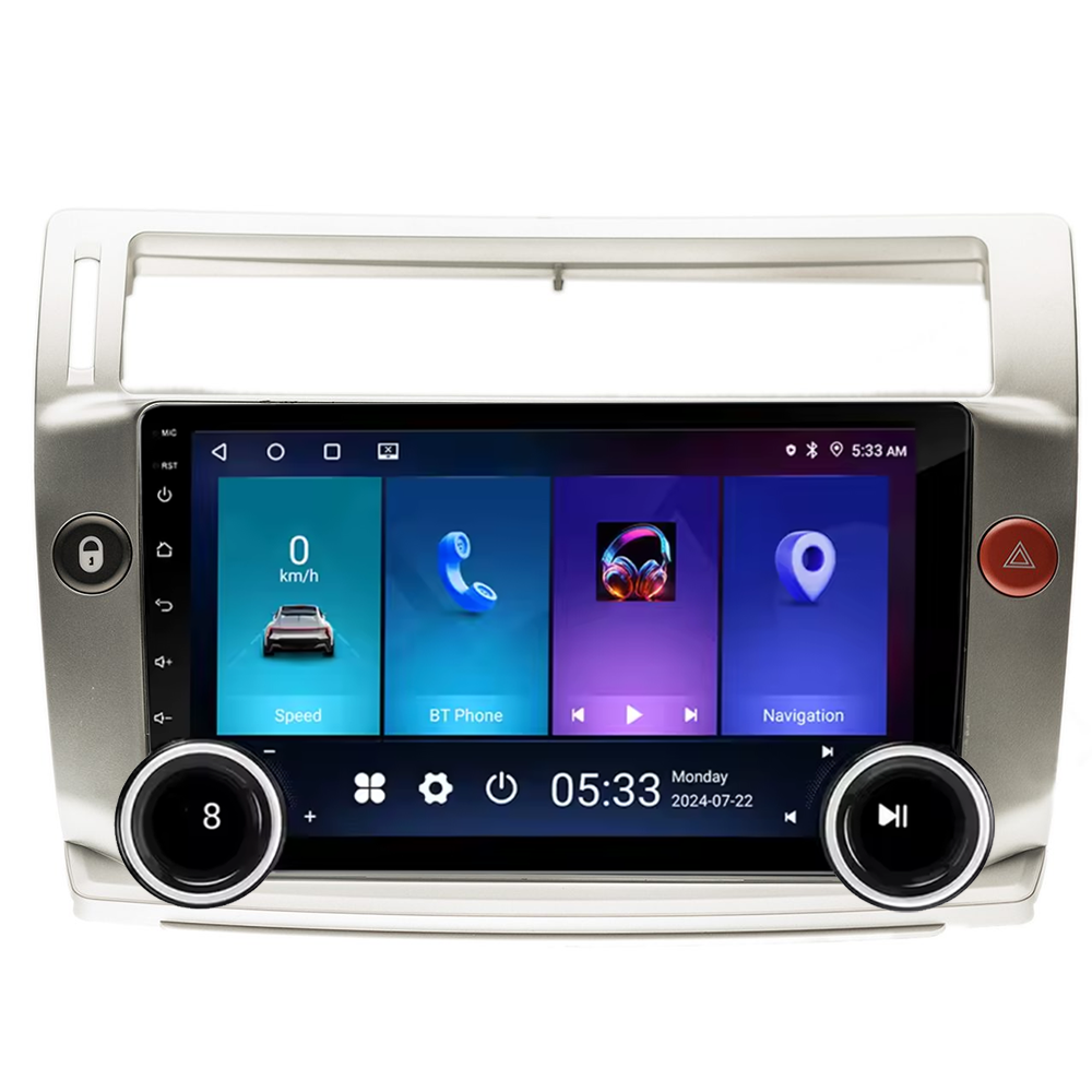 Navigatie AUTONAV Android GPS Dedicata Citroen C4 2004-2010, Model Elite, Memorie 64GB Stocare, 2GB DDR3 RAM, Display 10″ Full-Touch, WiFi, 2 x USB, Bluetooth, Quad-Core 4 * 1.3GHz, 4 * 50W Audio