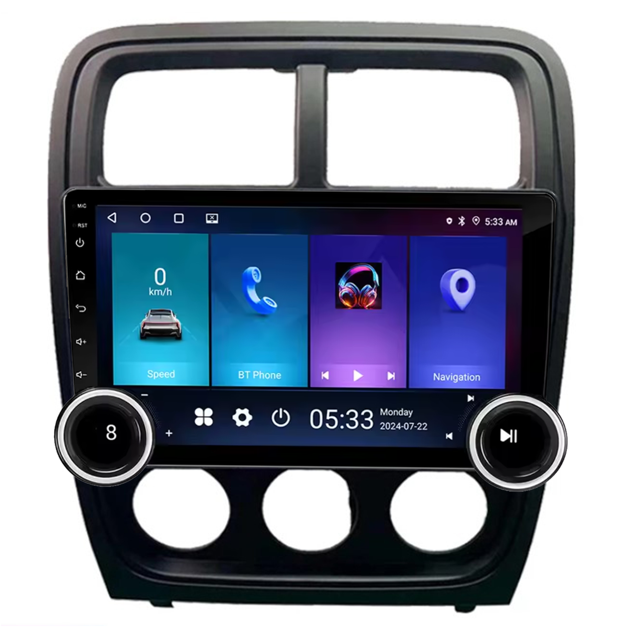 Navigatie AUTONAV Android GPS Dedicata Dodge Caliber 2009-2013, Model Elite, Memorie 64GB Stocare, 4GB DDR3 RAM, Display 10″ Full-Touch, WiFi, 2 x USB, Bluetooth, 4G, Octa-Core 8 * 2.0GHz, 4 * 50W Audio