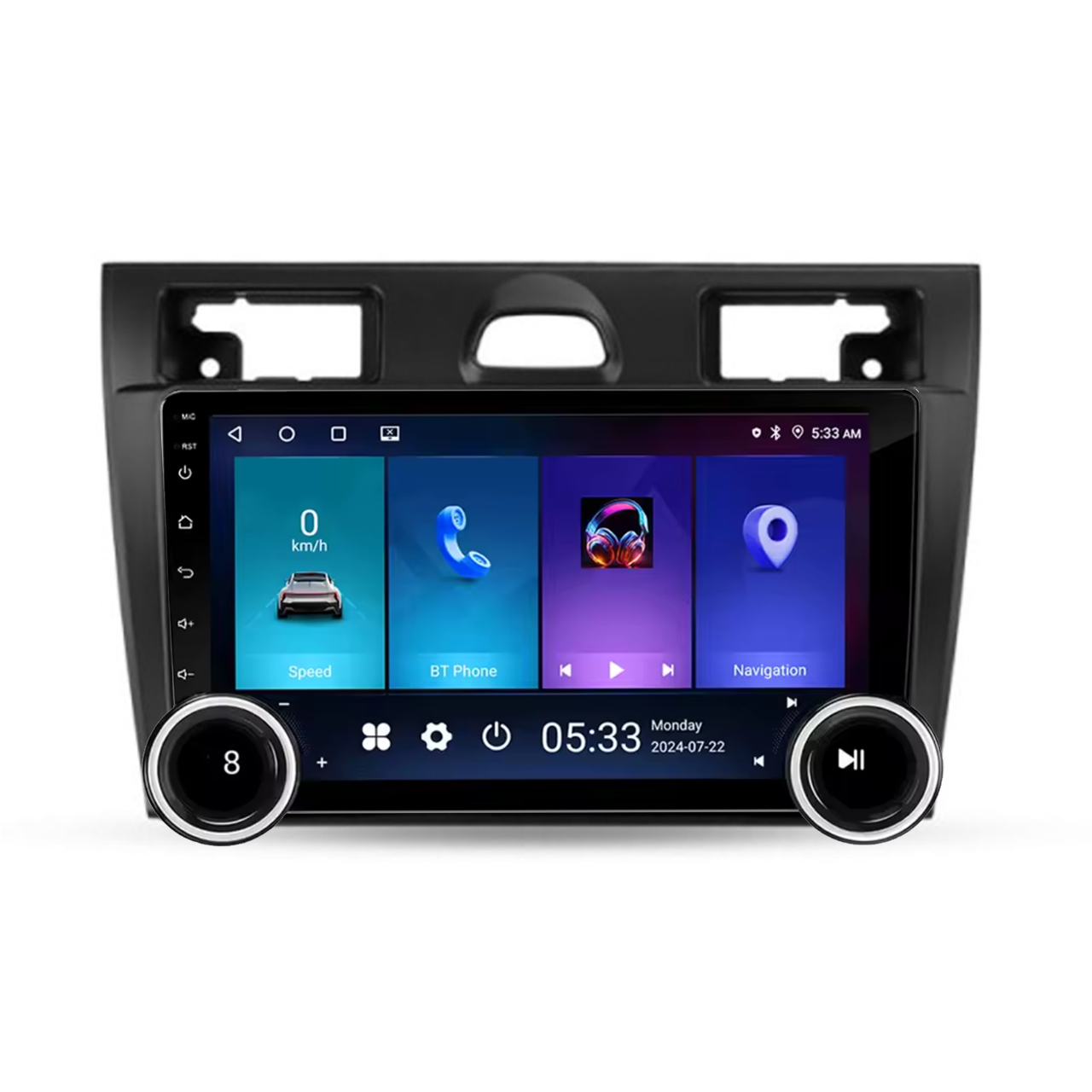 Navigatie AUTONAV Android GPS Dedicata Ford Fiesta 2002-2008, Model Elite, Memorie 256GB Stocare, 12GB DDR3 RAM, Display 10″ Full-Touch, WiFi, 2 x USB, Bluetooth, 4G, Octa-Core 8 * 2.0GHz, 4 * 50W Audio