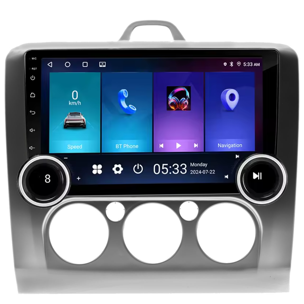 Navigatie AUTONAV Android GPS Dedicata Ford Focus 2 2004-2011 A/C Manual, Model Elite, Memorie 256GB Stocare, 12GB DDR3 RAM, Display 10″ Full-Touch, WiFi, 2 x USB, Bluetooth, 4G, Octa-Core 8 * 1.3GHz, 4 * 50W Audio