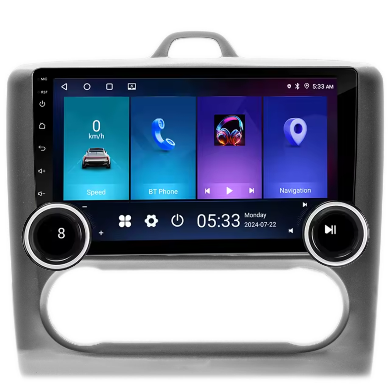 Navigatie AUTONAV Android GPS Dedicata Ford Focus 2 2004-2011 Clima Auto, Model Elite, Memorie 128GB Stocare, 6GB DDR3 RAM, Display 10″ Full-Touch, WiFi, 2 x USB, Bluetooth, 4G, Octa-Core 8 * 2.0GHz, 4 * 50W Audio
